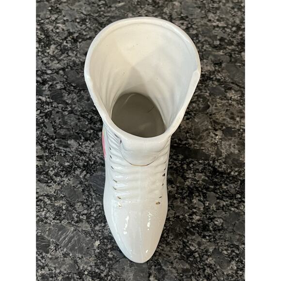 Vintage K’s Collection Porcelain Victorian Shoe Blue & Pink Florals & Gold Trim - Picture 3 of 7